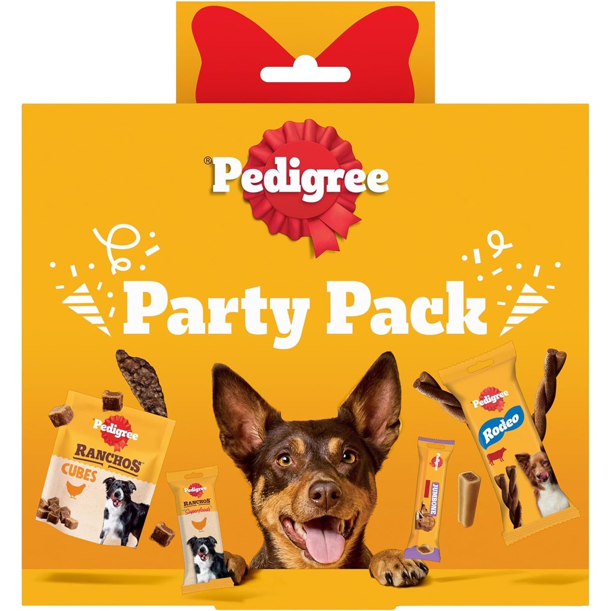 PEDIGREE Party Pack Snacks für Hunde 241 g Huhn, Rind und Geflügel, mit Rind, Geflügel mit Süßkartoffel und Vollkorn – Pedigree