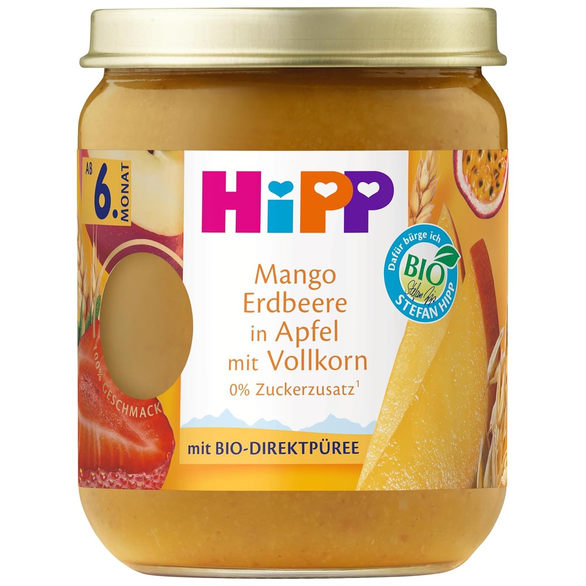 HiPP vruchten en granen mango aardbeien 6 x 160 g – HiPP