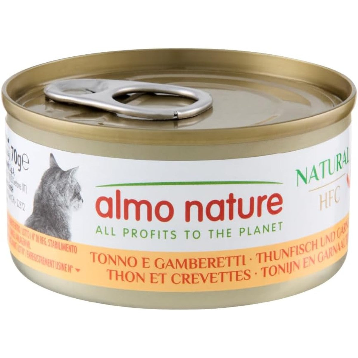 Almo Nature HFC Natural Katzenfutter nass -Thunfisch und Garnelen 24er Pack (24 x 70g) – almo nature