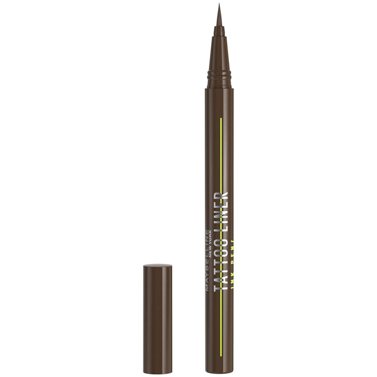 Maybelline New York Vloeibare eyeliner, waterbestendig, veegvast en duurzaam, veganistisch, Tattoo Liner Ink Eyeliner, nr. 882 Pitch Brown (bruin), 1 ml – MAYBELLINE