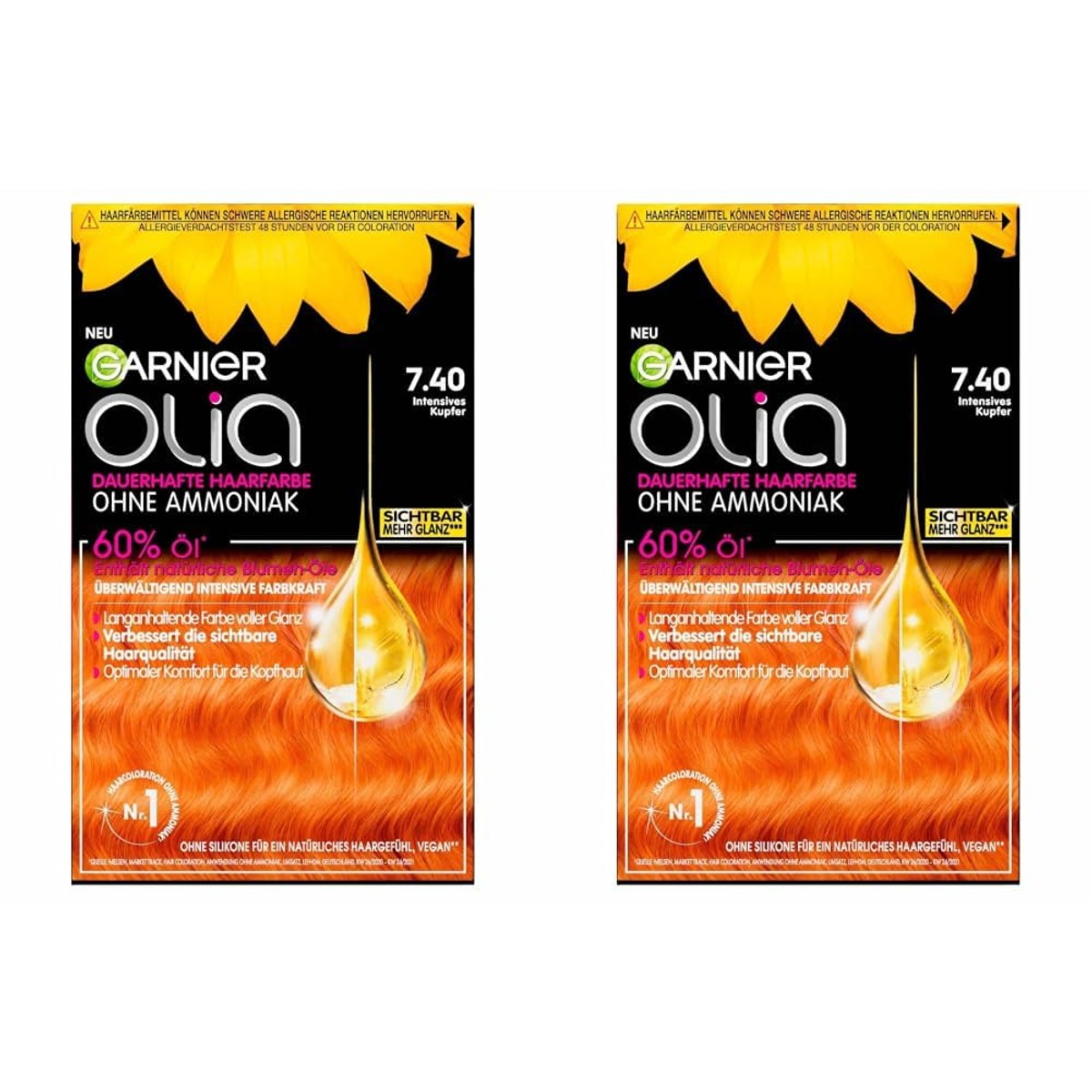 Garnier Olia 7.4 Intensief Koper, 1 Stuk (Pack van 2) – Garnier