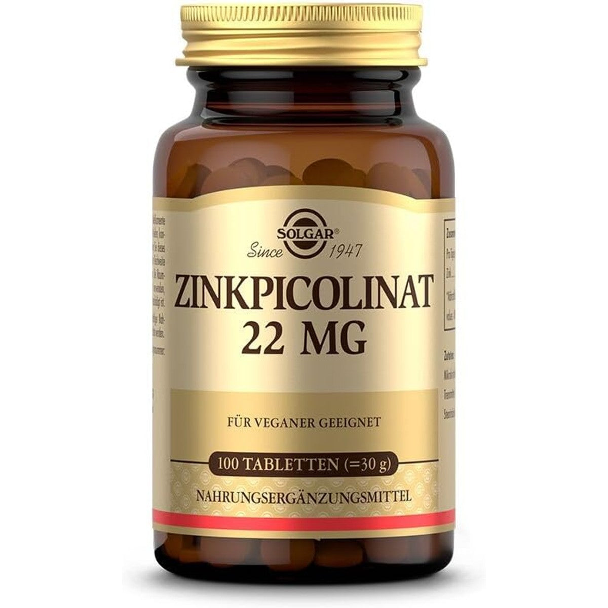 SOLGAR® Zinkpicolinaat, 100 veganistische tabletten, meer dan 3 maanden voorraad – SOLGAR