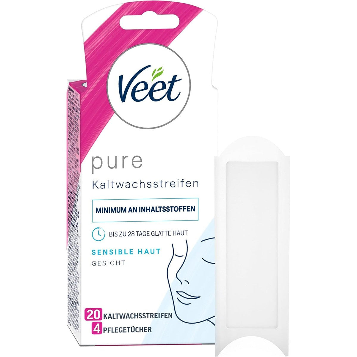 Veet Pure Kaltwachsstreifen Gesicht voor gevoelige huid 20 Stück – Veet