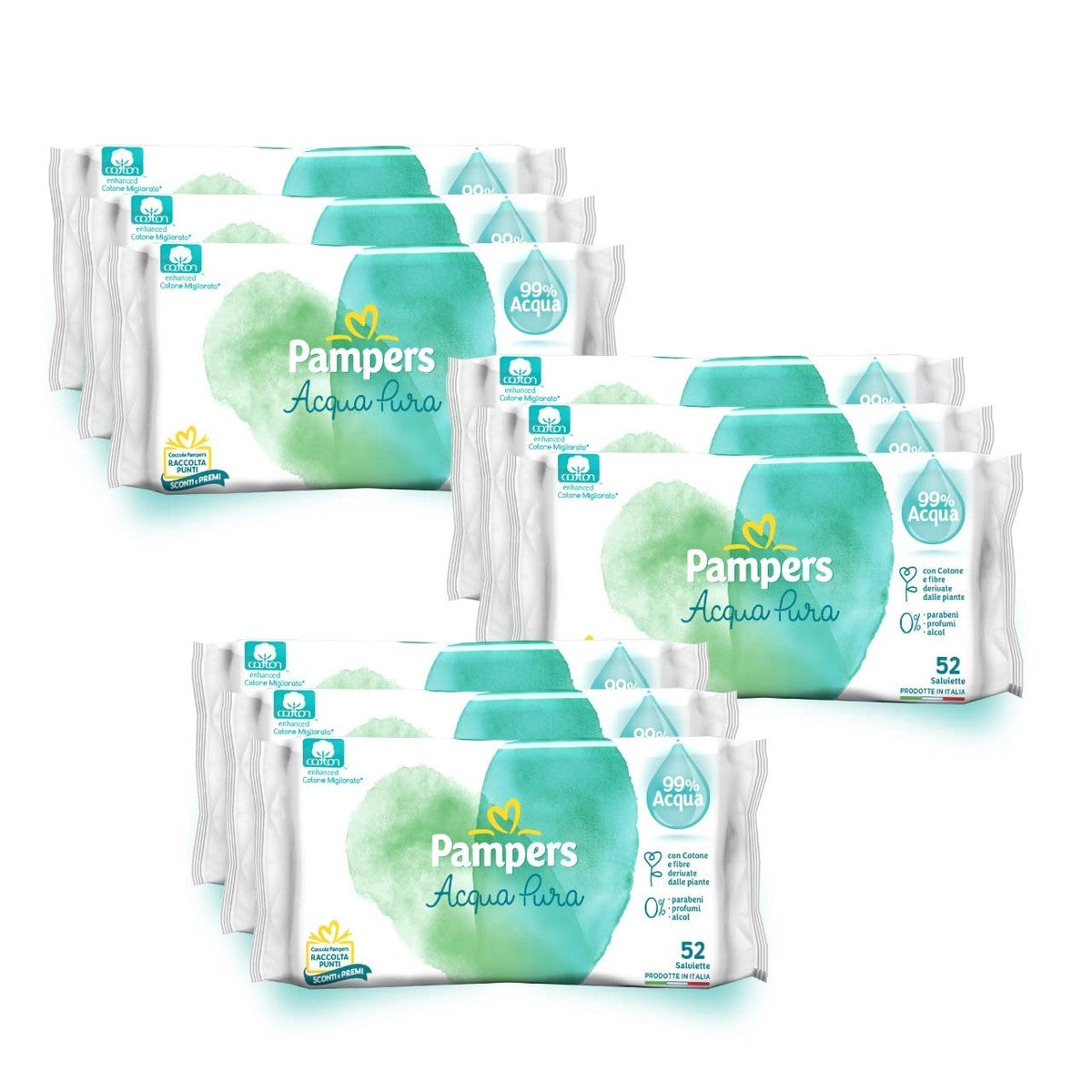 Pampers Pure Water vochtige doekjes 468 stuks (3 verpakkingen) – Pampers