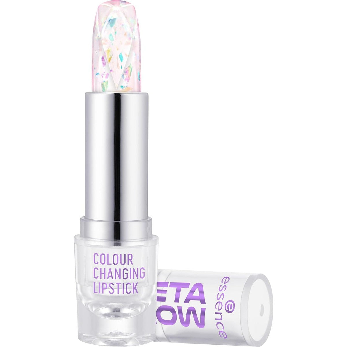 Essence Meta Glow Color Changing lippenstift, transparant, kleuraanpassend, kleureffect, natuurlijk, doorschijnend, veganistisch, olievrij, zonder parabenen, zonder microplastic deeltjes, per stuk – Essence Cosmetics