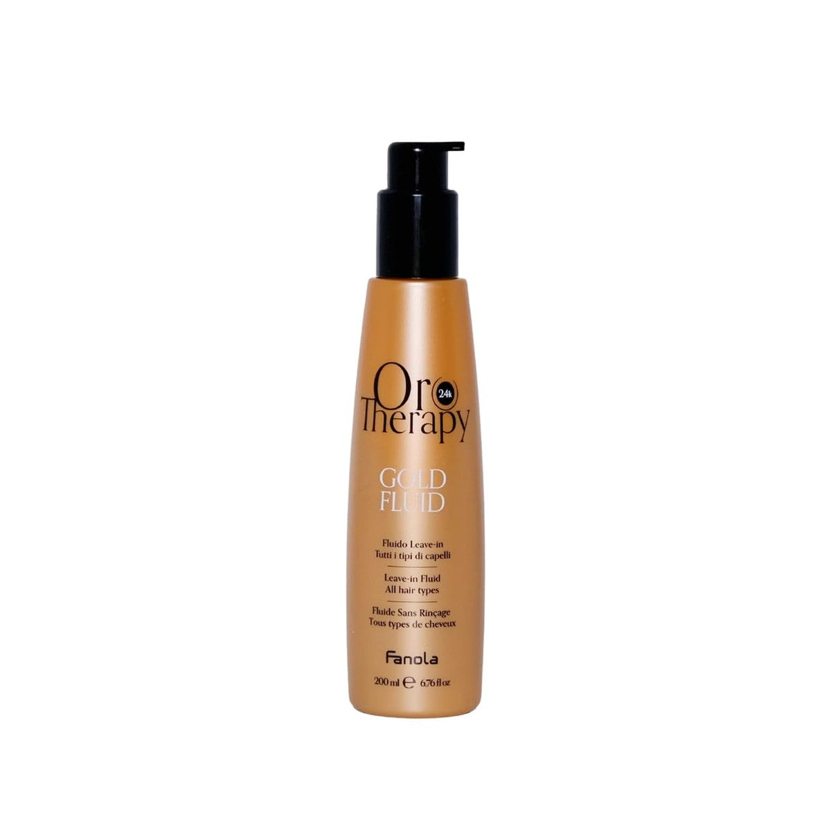 Fanola Orotherapy Gold Fluido Leave In Per Tutti I TIpi di Capelli, 200 ml