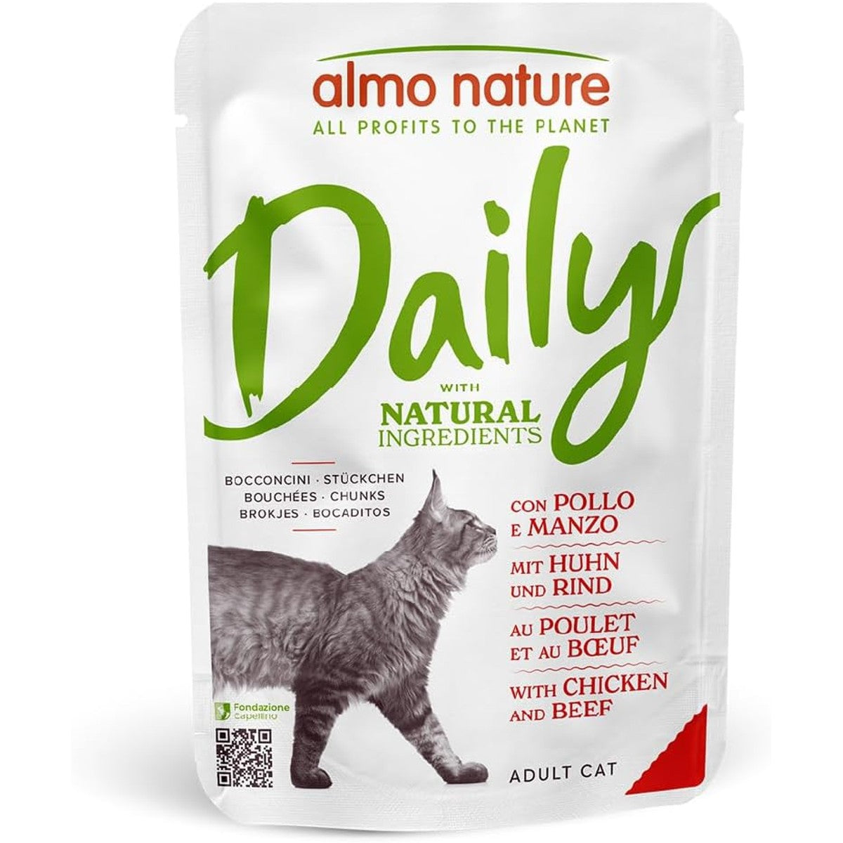 Almo Nature Daily - natvoer voor katten - kip en rundvlees - 70 g, verpakking van 30 – almo nature