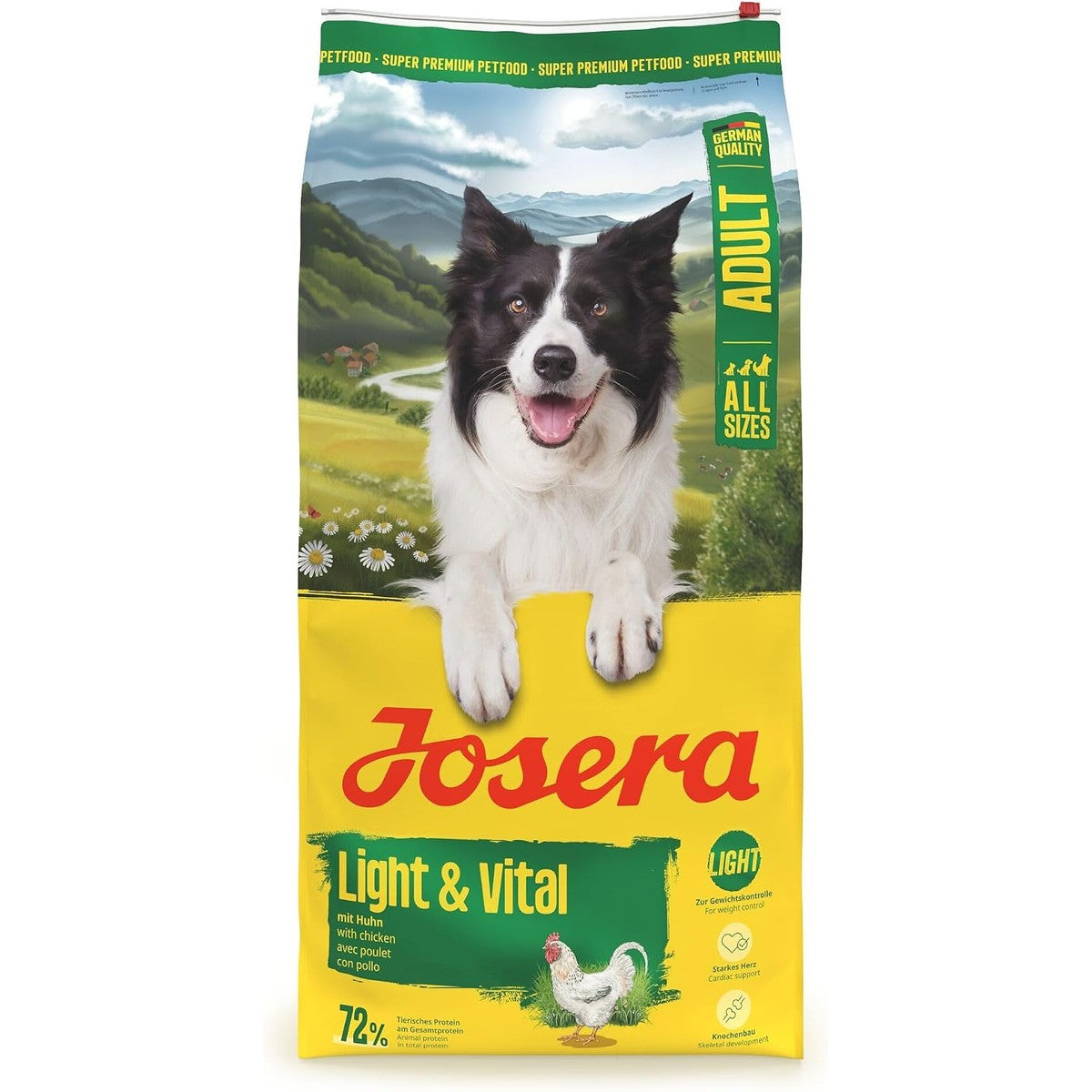 JOSERA Light & Vital Droogvoer voor volwassen honden, 12,5 kg | Volwassen | kip en erwten | premium voer met weinig vet en veel eiwitten voor gewichtscontrole | gemakkelijk verteerbaar | – Josera