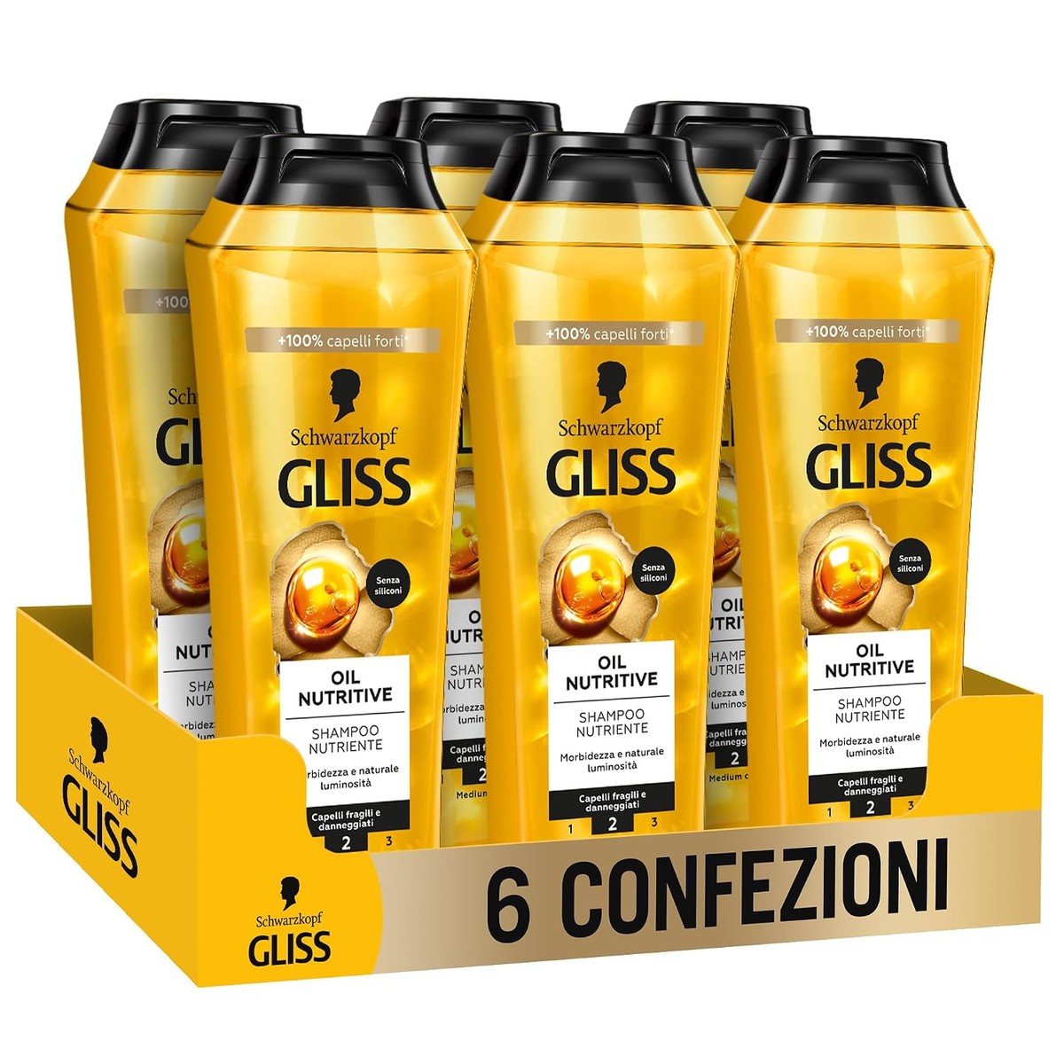 Schwarzkopf Gliss Oil Nutritive Shampoo 6 x 250 ml – Gliss