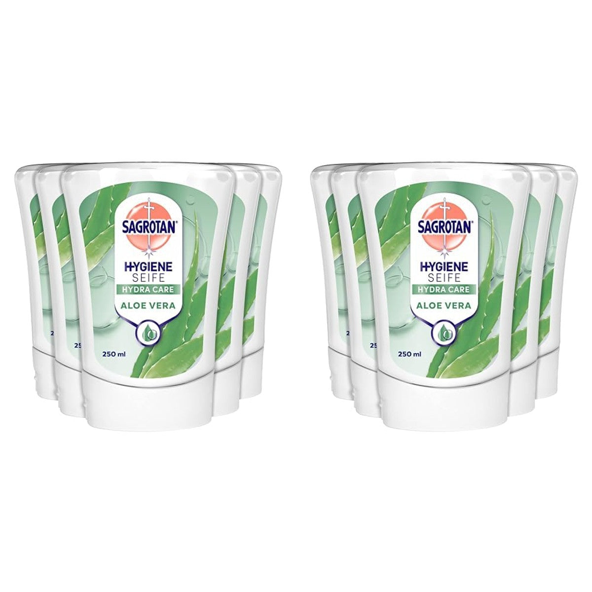 Sagrotan No-Touch navulling aloë vera – voor de automatische zeepdispenser – 5 x 250 ml handzeep (verpakking van 2) – Sagrotan