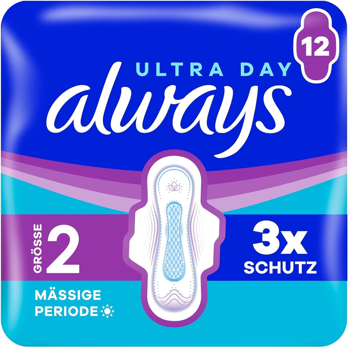 Always Ultra maandverband maat 2 lang met vleugels, 12 stuks – Always