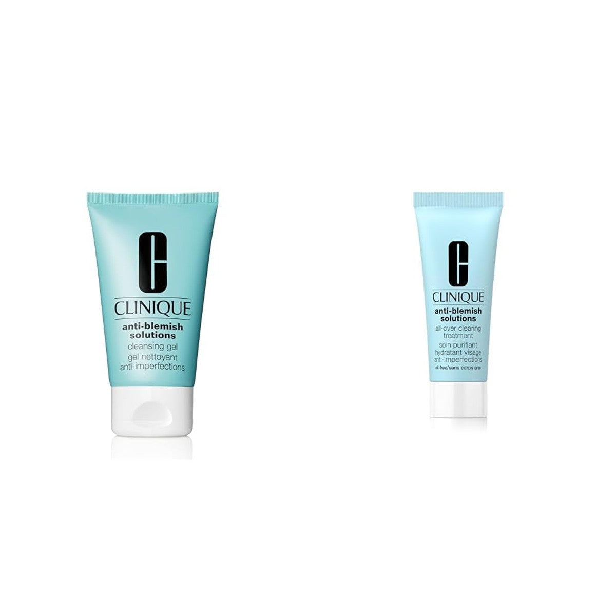 Clinique Anti-Blemish Solutions™ Set: Oil Control Cleansing Gel (125ml) + All-Over Clearing Treatment (50ml) | Reinigungsgel mit Salicylsäure | Reduziert Unreinheiten + Leichte Feuchtigkeitspflege