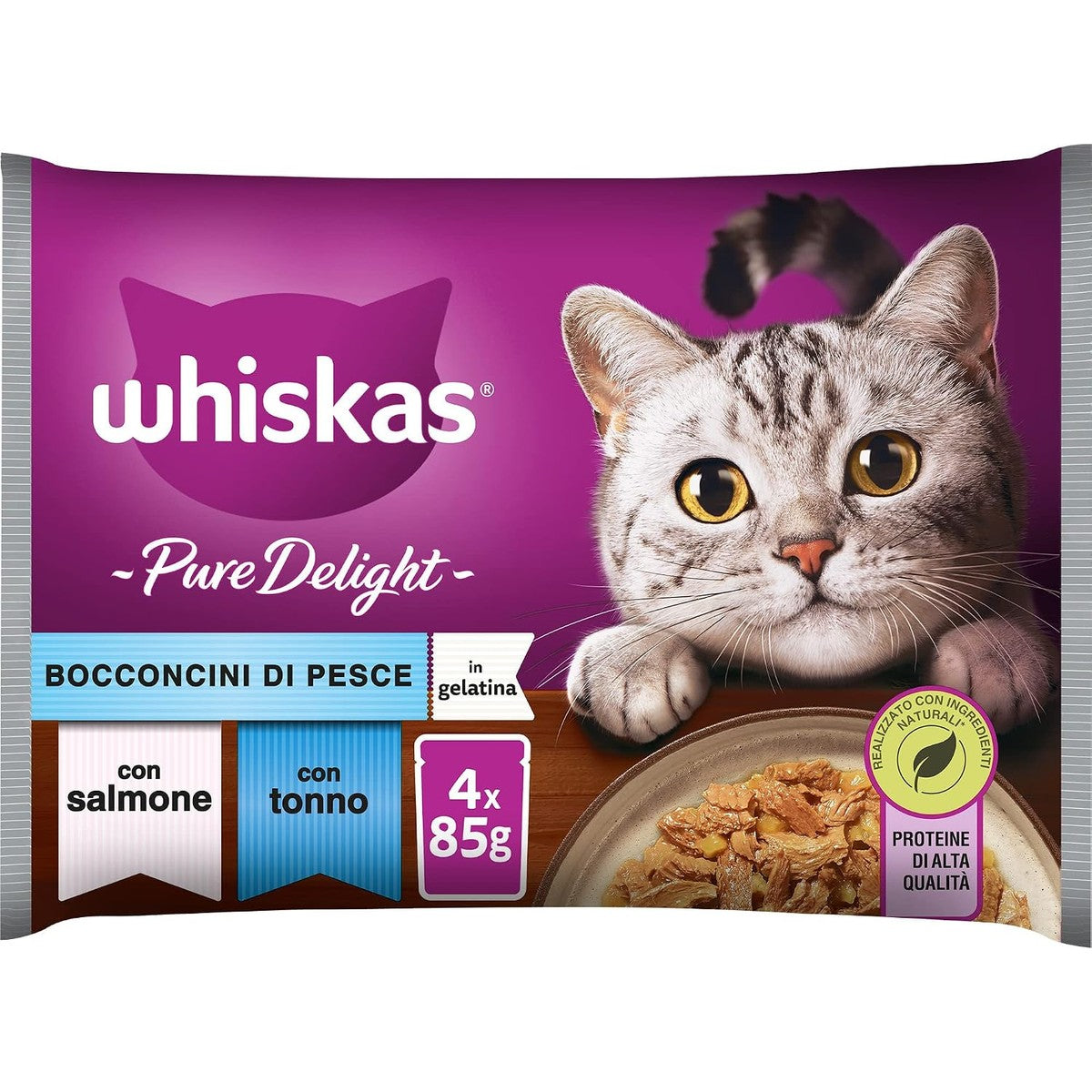Whiskas Pure Delight natvoer kattenvoer vis 52 x 85 g