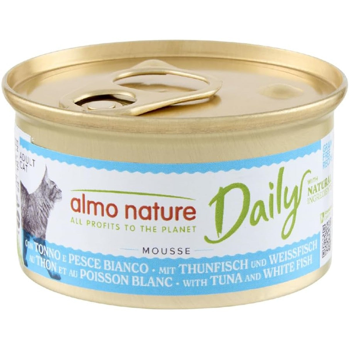 Almo Nature Daily - Natvoer voor volwassenen katten - mousse - tonijn - 85 g – almo nature