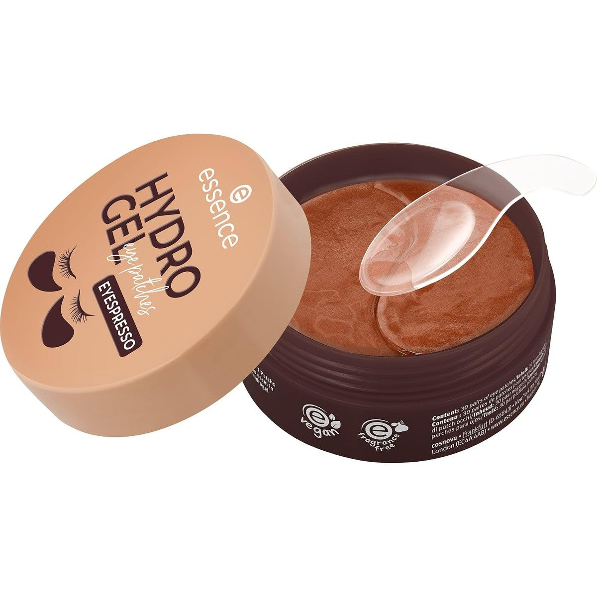 essence HYDRO GEL oogpatches EYESPRESSO 30 paar bruin verzorgend glinsterend | Verkoelend, verfrissend, hydraterend, verzorgend, verzachtend effect – Essence Cosmetics