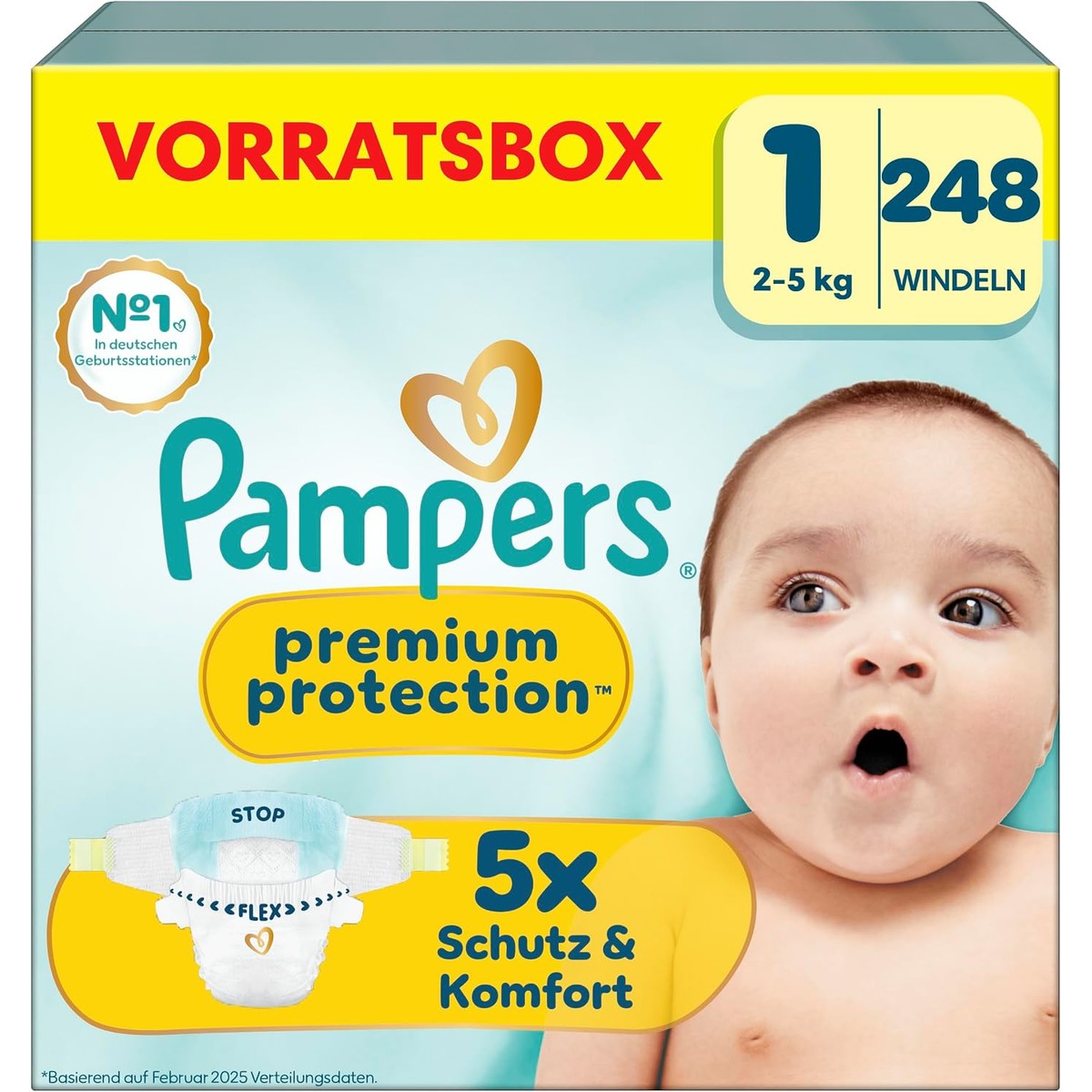 Pampers Premium Protection maat 1, 248 luiers, 2 kg - 5 kg – Pampers