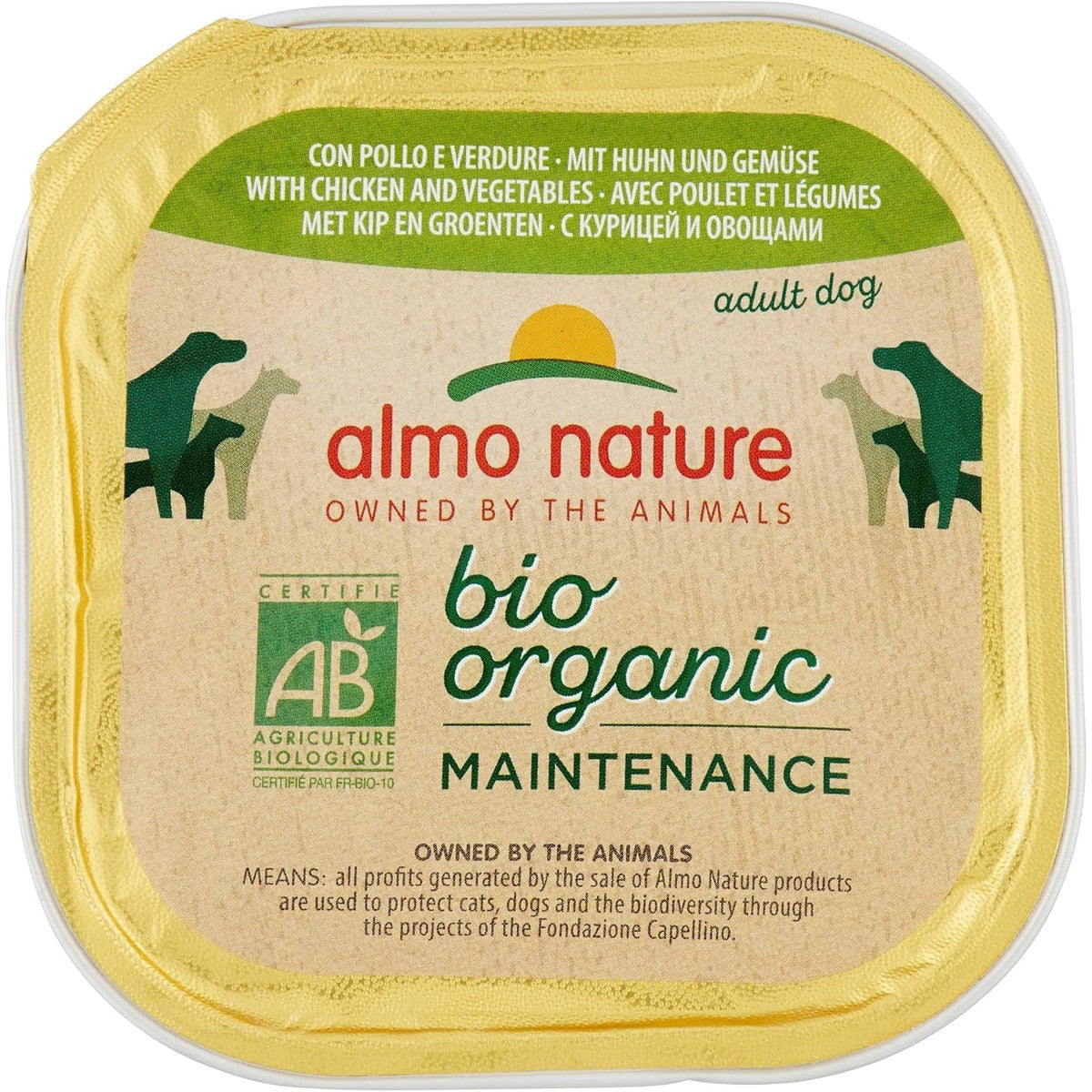 almo nature Bio Organic Maintenance natvoer voor honden met kip en groenten, 9 stuks (9 x 300 g) – almo nature