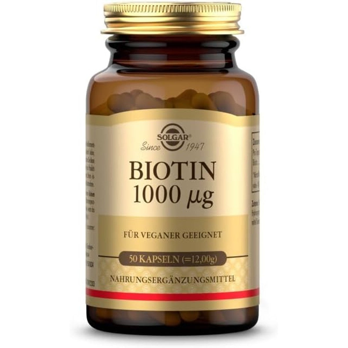 SOLGAR® Biotine 1000 µg - Ondersteuning voor huid en haar - Bevordert natuurlijke keratine-synthese en gezonde haarzakjes - 100% veganistisch - 50 dagen voorraad – SOLGAR