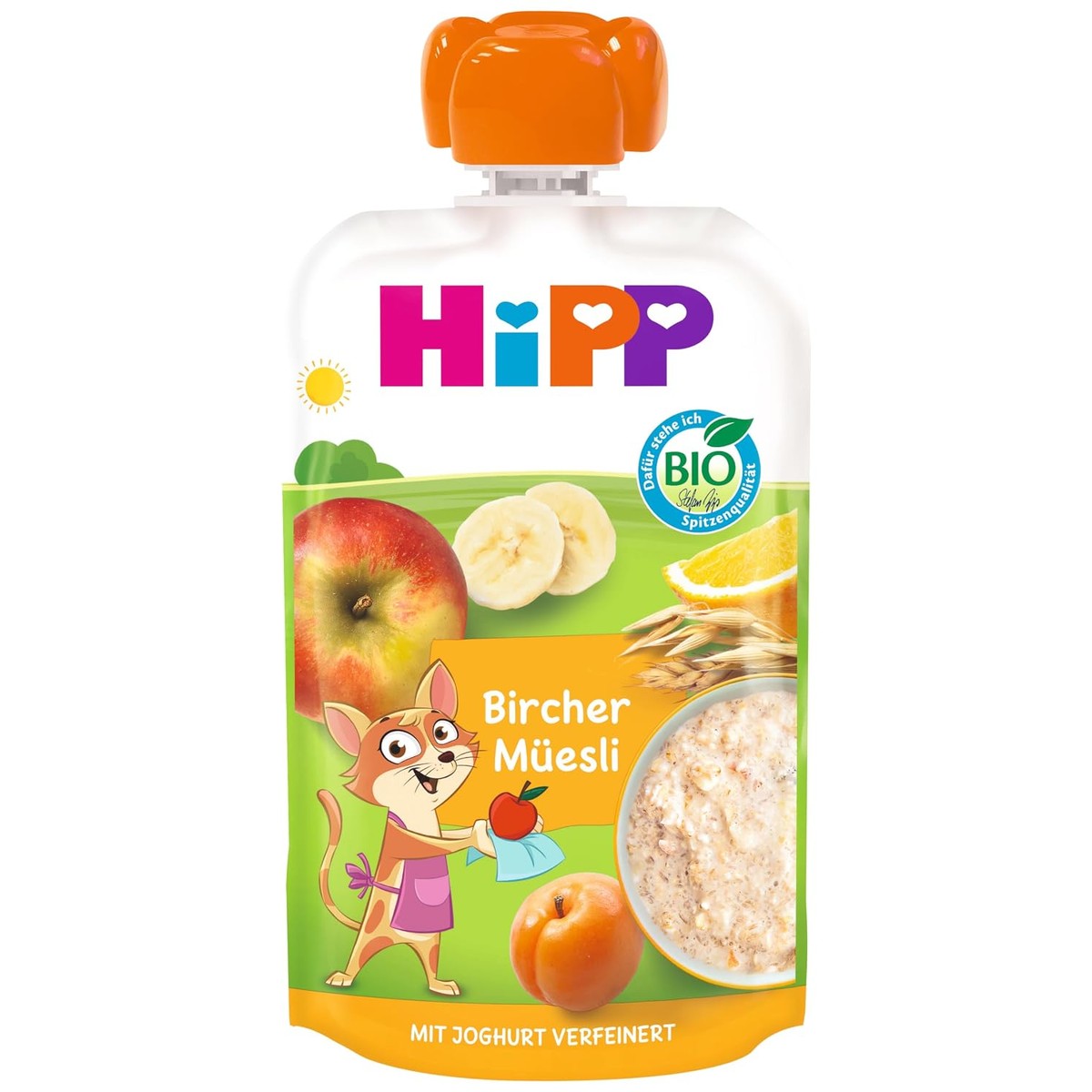 HiPP Bircher Müesli knijpzak vanaf 1 jaar 8 x 100 g – HiPP