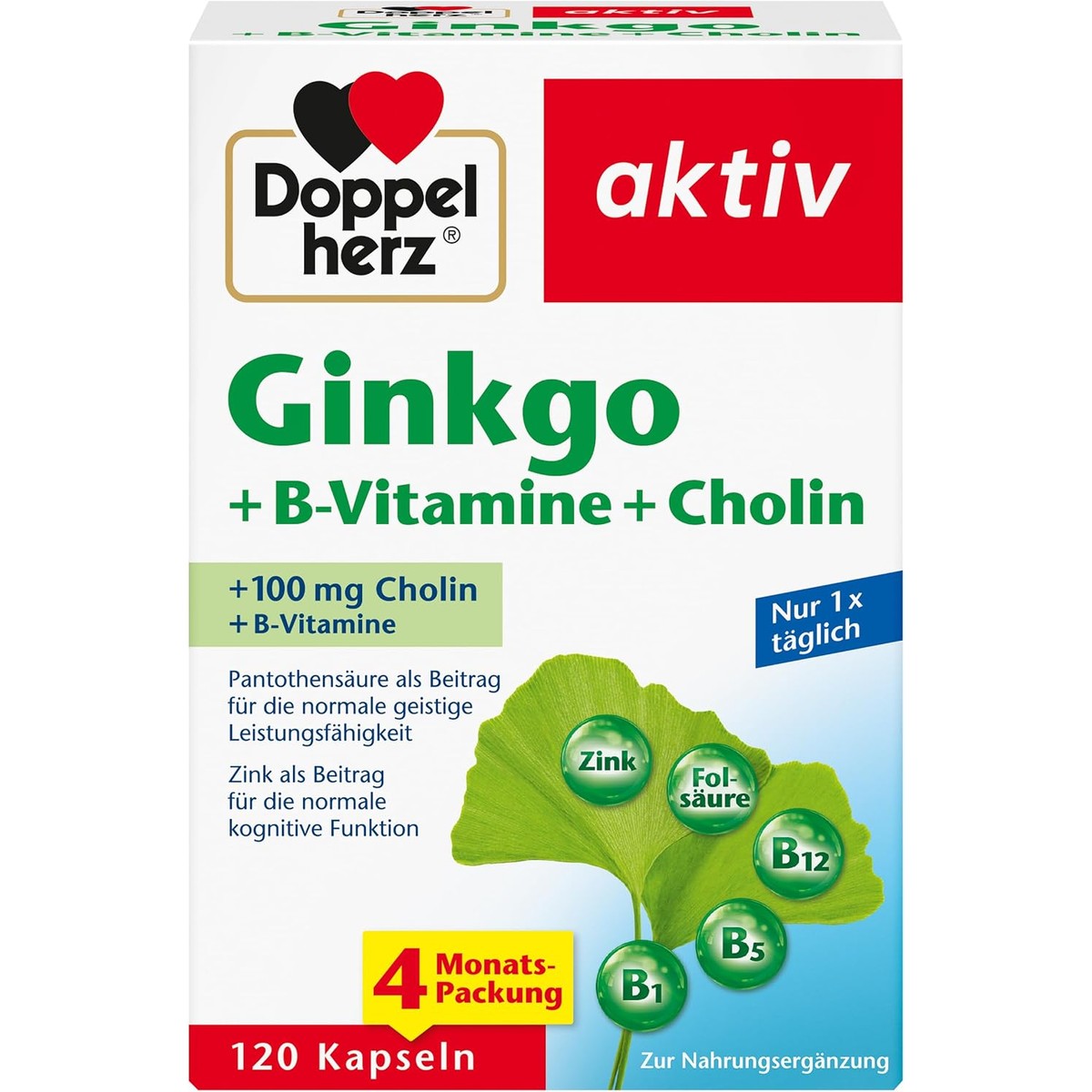 Doppelherz Ginkgo + B-vitamine + choline – Doppelherz
