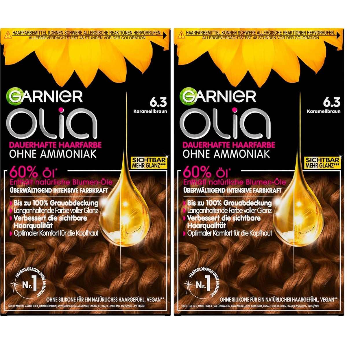 Garnier Olia 6.3 Karamelbruin 1 stuk (verpakking van 2) – Garnier