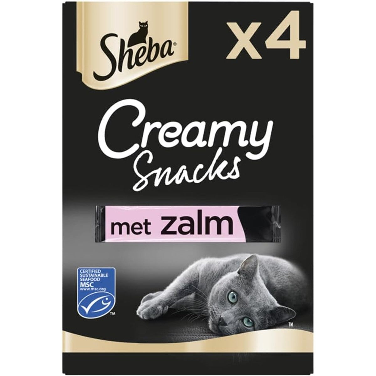 Sheba Creamy Snacks Met Zalm, 4x12g, 11 Units – Sheba