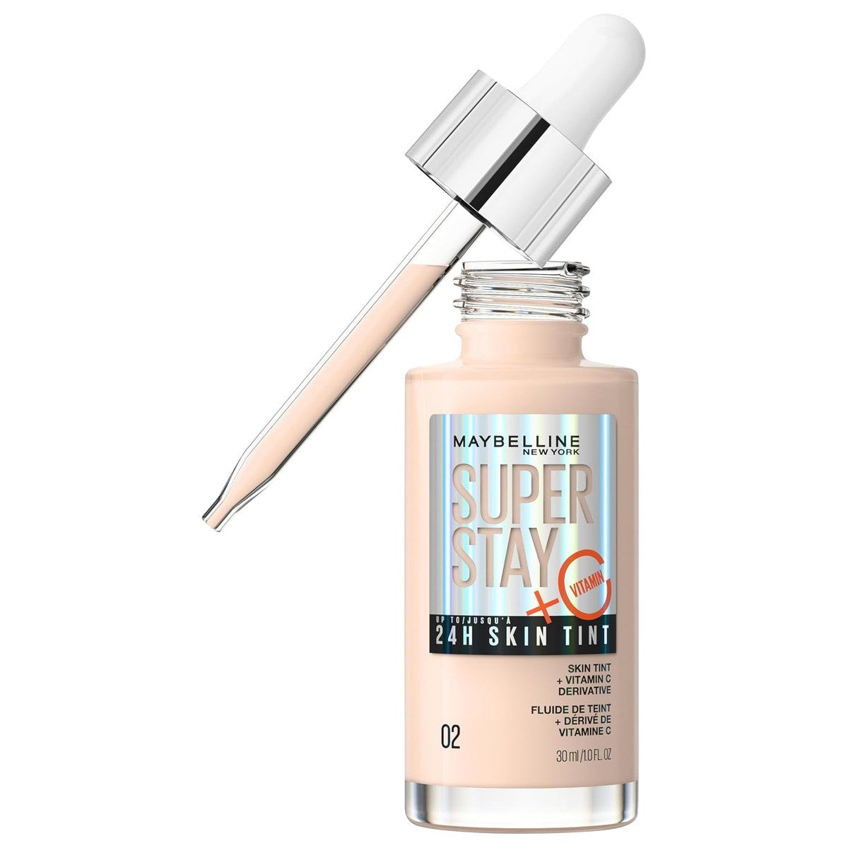 Maybelline New York Foundation, langdurige make-up met vitamine C, veganistische formule, Super Stay Skin Tint, nr. 2 – MAYBELLINE
