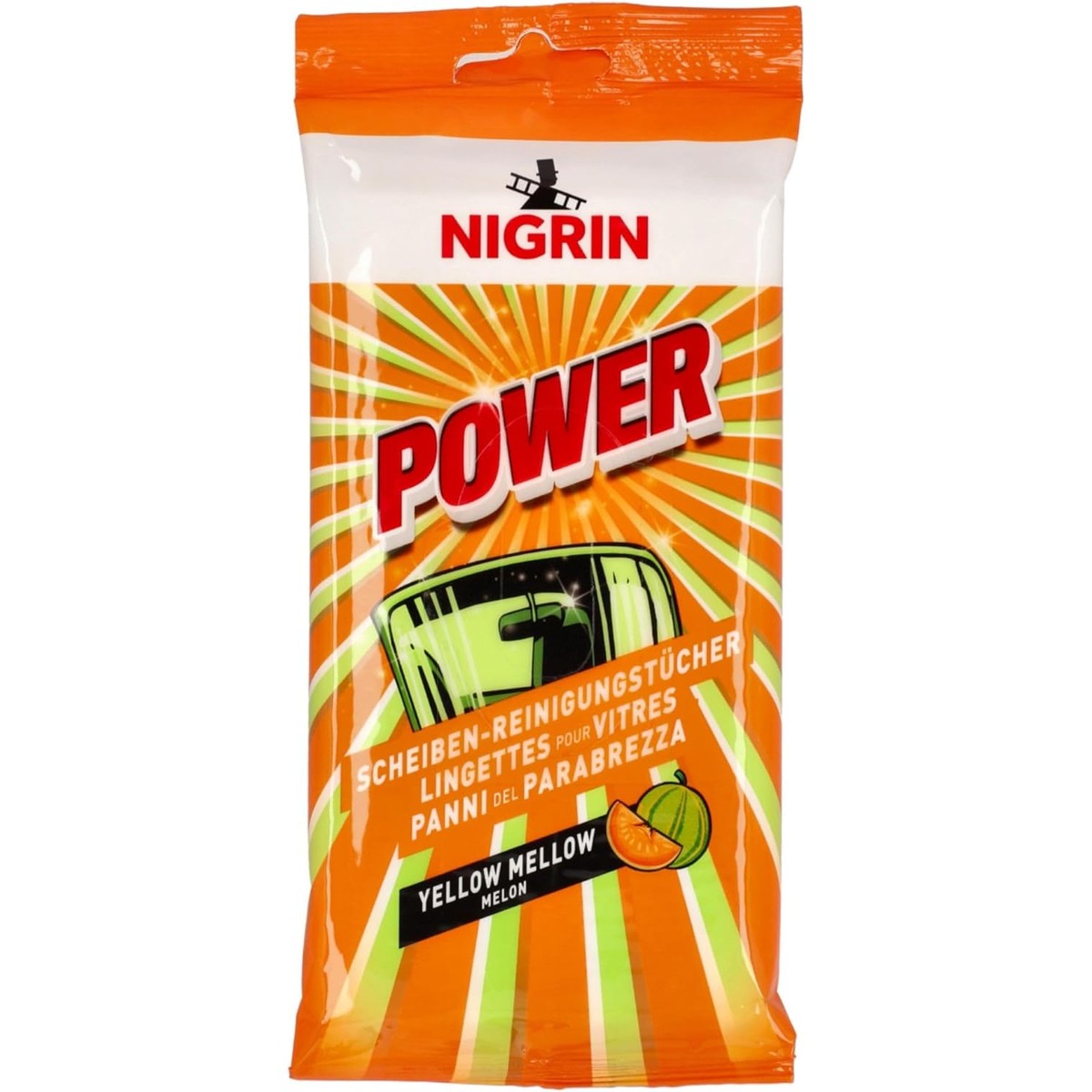 NIGRIN POWER ruitenreinigingsdoeken Yellow Mellow 20 doeken – NIGRIN