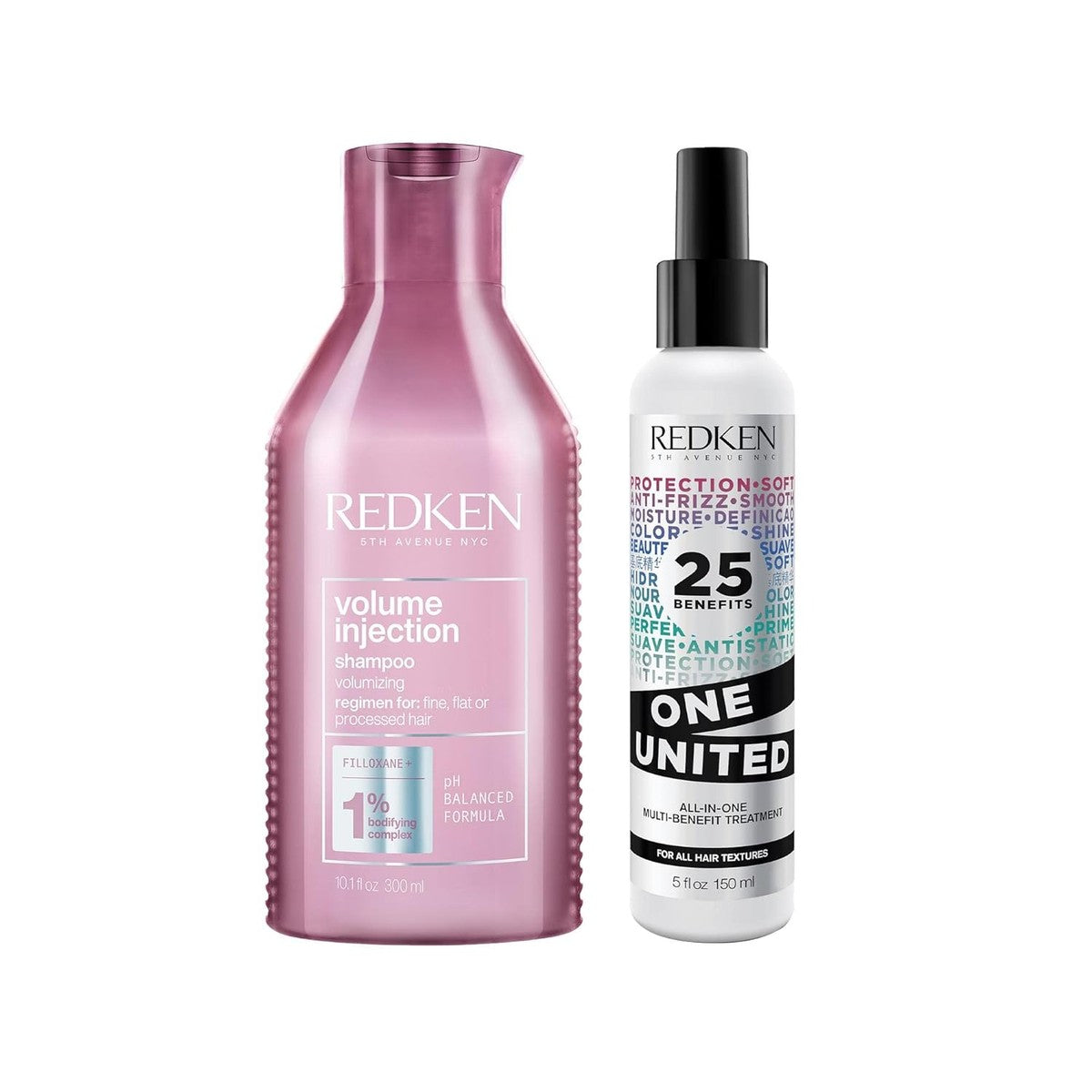 Redken Volume Injection Shampoo en One United Behandeling 300 ml + 150 ml