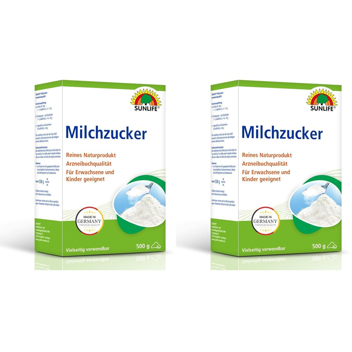 Sunlife Melksuikerpoeder, 500 g (verpakking van 2) – Sunlife