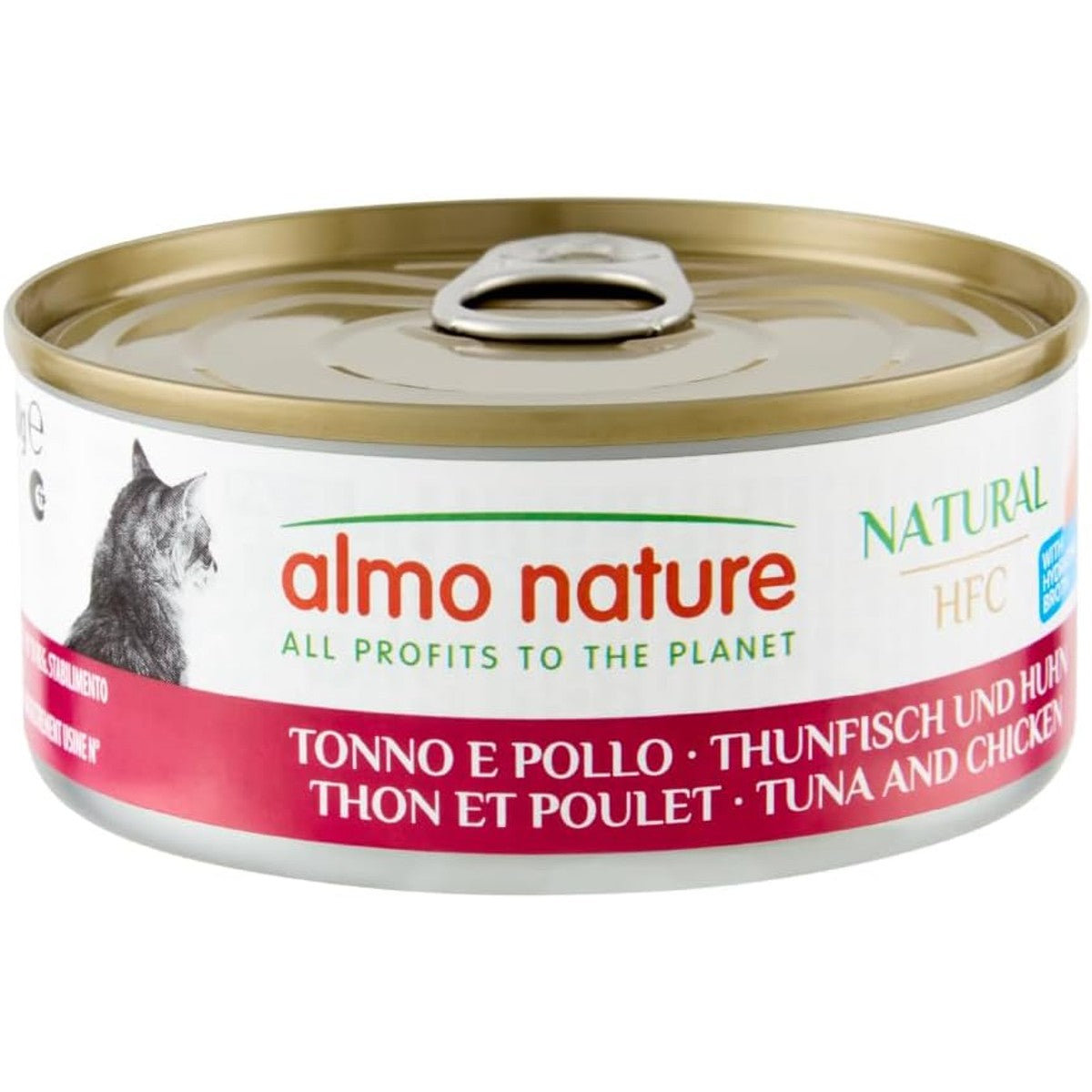 Almo Nature HFC Natural Natvoer voor volwassenen en katten, tonijn en kip, 150 g, verpakking van 24 stuks – almo nature