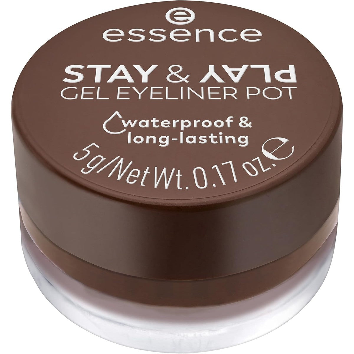 Essence Stay & Play Gel Eyeliner Pot, nr. 02, langdurig, sterk gepigmenteerd, wisvast, kleurintensief, mat, veganistisch, waterbestendig, zonder microplasticdeeltjes, nanodeeltjes vrij, per stuk – Essence Cosmetics