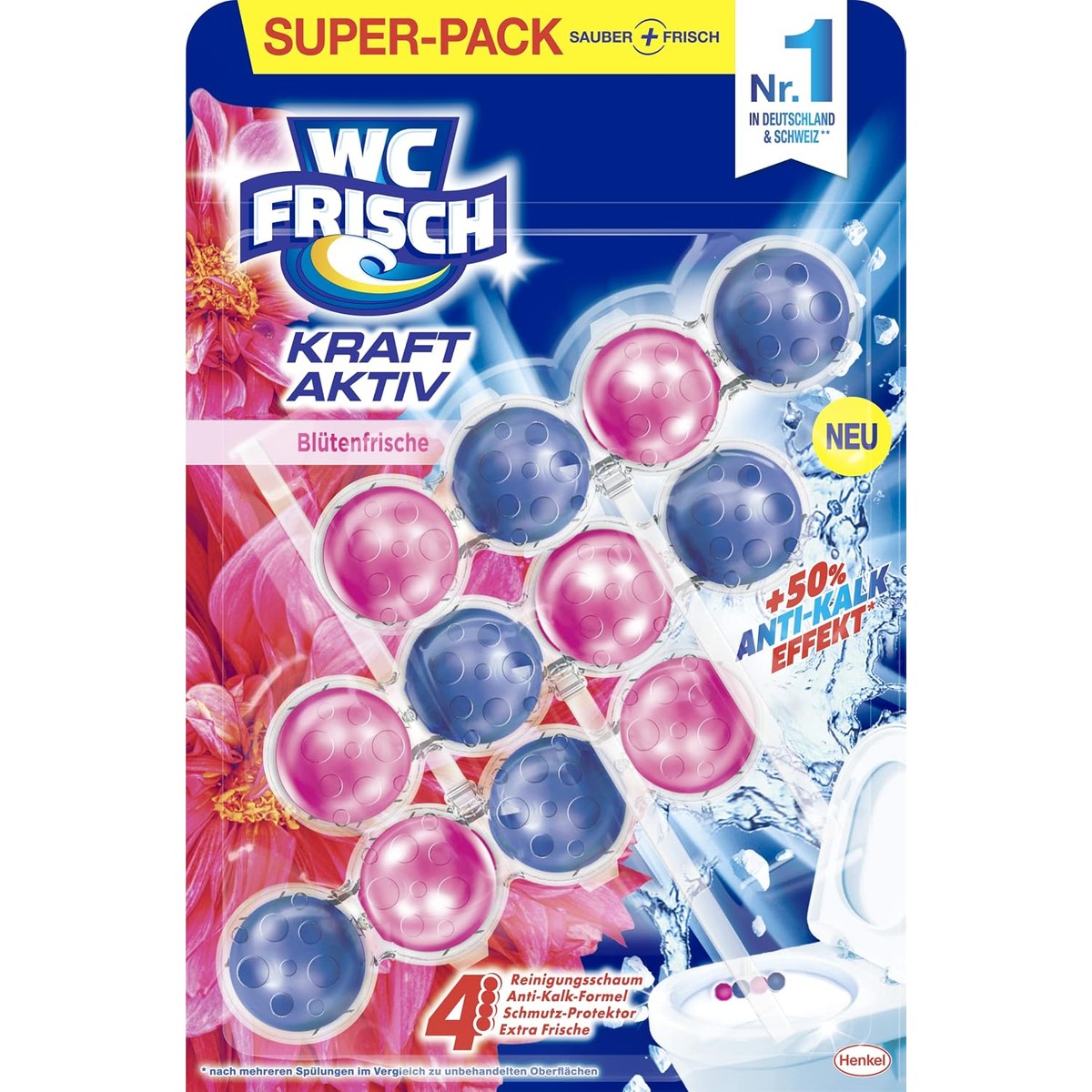 WC-Frisch Kraft Aktiv geurspoeler bloemen-frisheid set van 3 – WC-Frisch