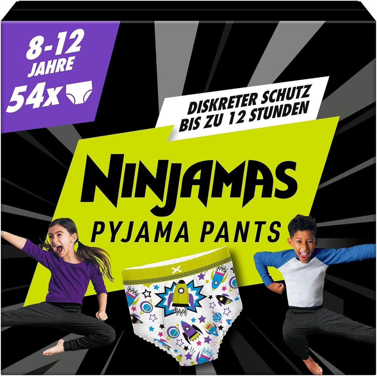 Ninjamas Pyjamabroek ruimteschip, 54 pyjamabroeken, 8 jaar, 27-43 kg – Ninjamas