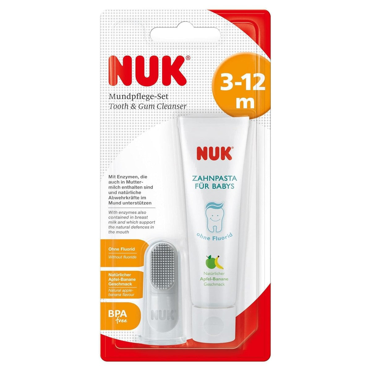 NUK Mondverzorgingsset baby-tandpasta en vingertandenborstel 1 stuk – NUK
