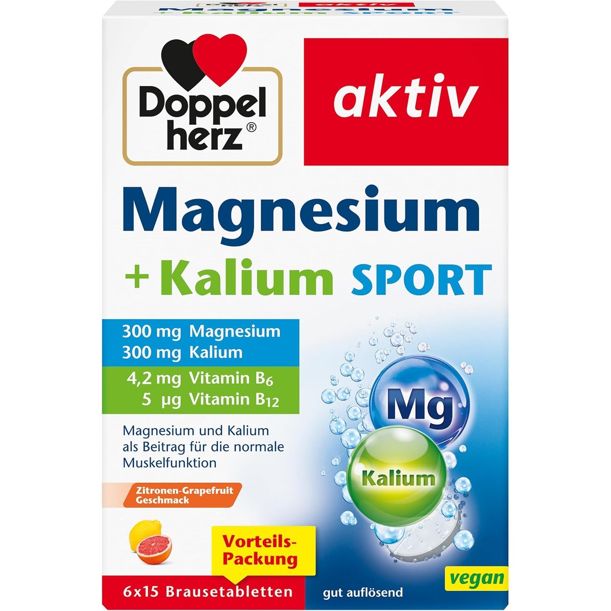 Doppelherz Magnesium + Kalium SPORT - met citroen-grapefruitsmaak – Doppelherz