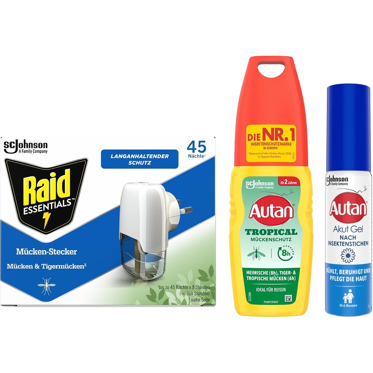 Autan & Raid Essentials reispakket 3 stuks (100 ml, 25 ml, 27 ml) – Autan