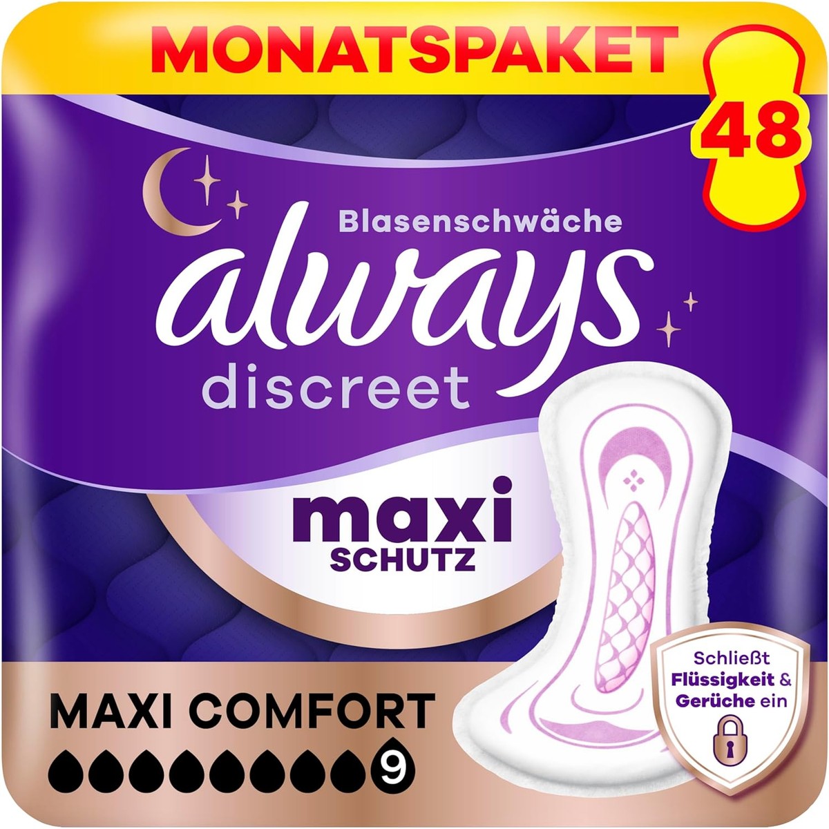 Always Discreet Maxi Comfort maandpakket 48 inlegkruisjes – Always Discreet