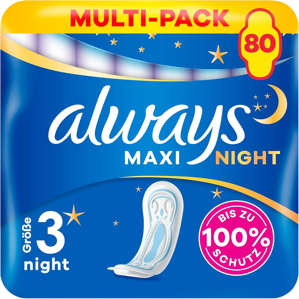 Always Maxi Profresh Night maat 4 zonder vleugels 80 stuks – Always