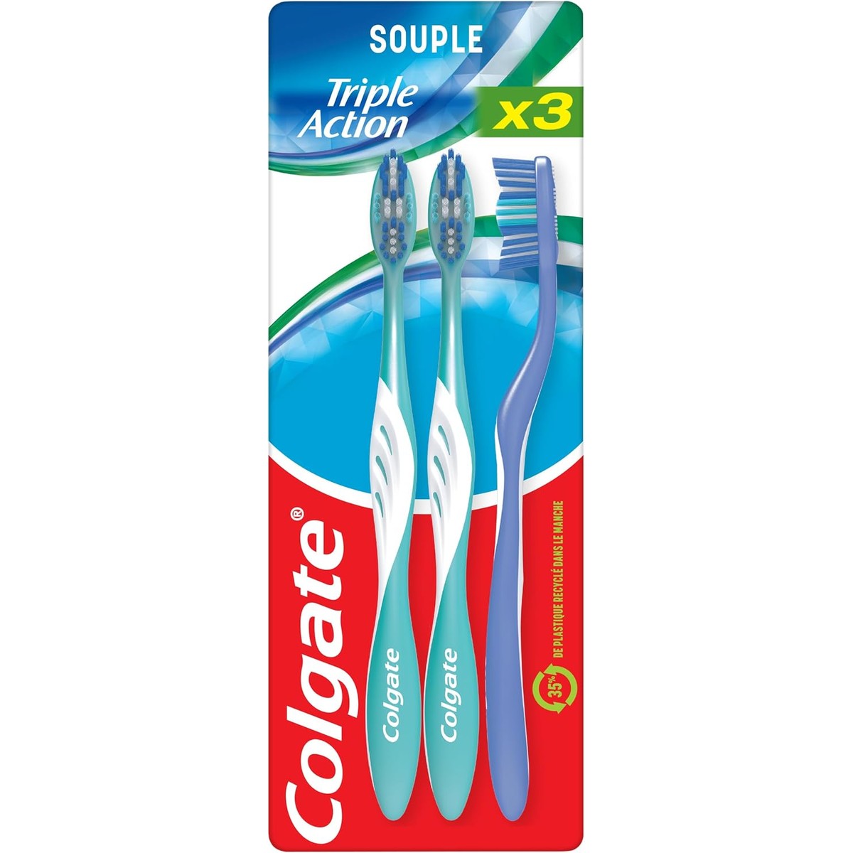 Colgate Triple Action zachte tandenborstel 3 borstels – Colgate