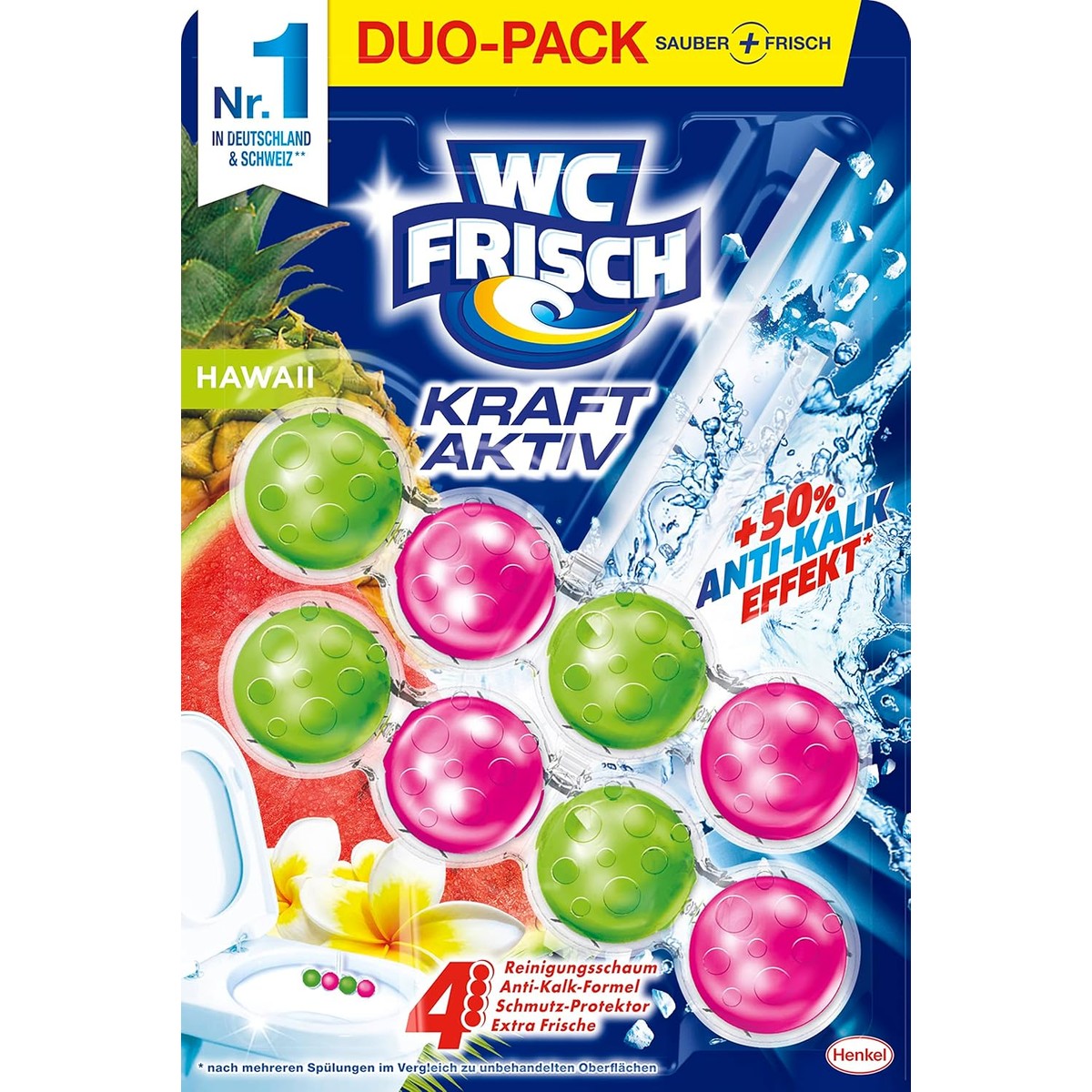 WC-Frisch Kraft Aktiv Geurspoeler Hawaii 2 x 50 g – WC-Frisch