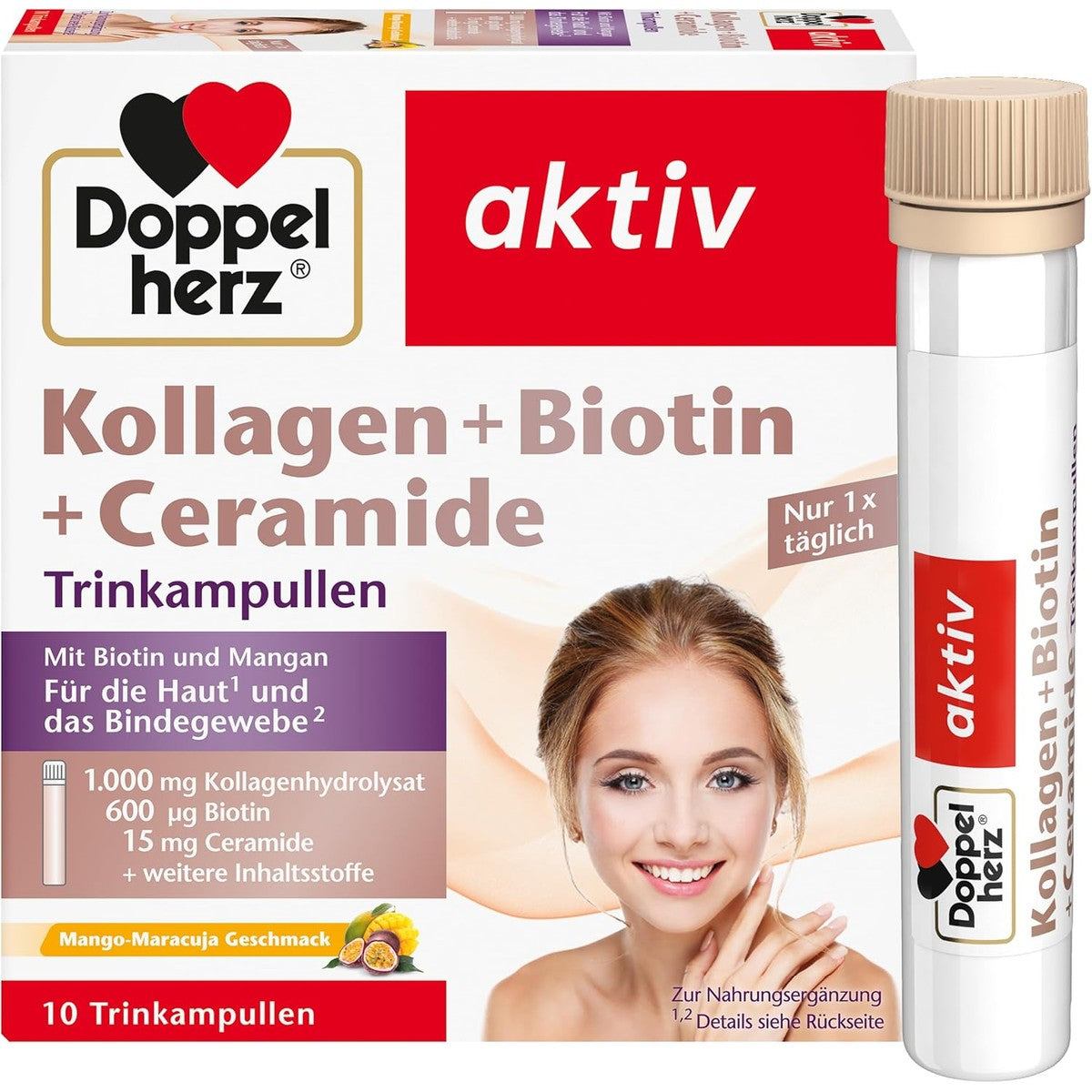 Doppelherz Collageen + biotine + ceramide - met mango-maracuja-smaak – Doppelherz