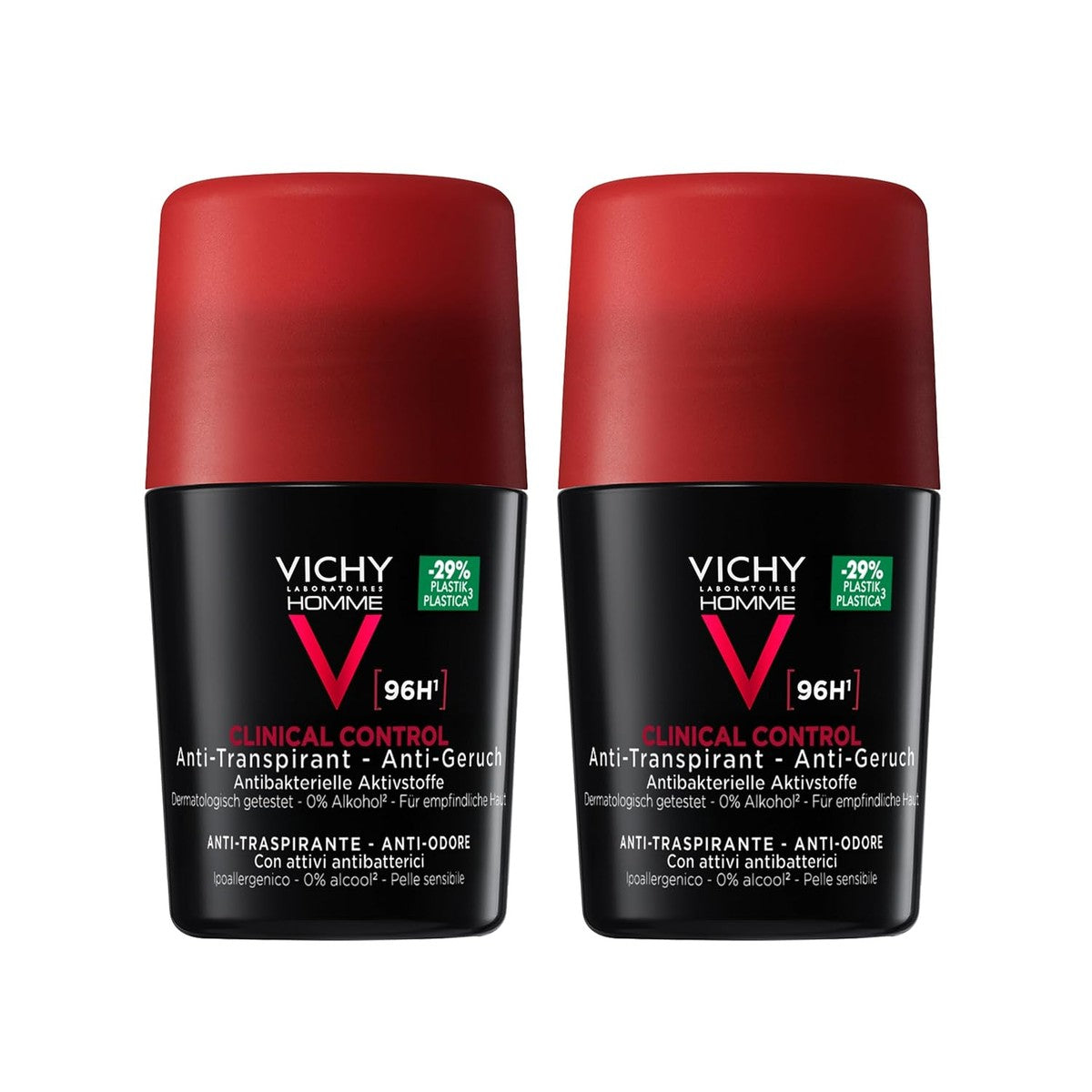 Vichy Homme Clinical Control 96h Deo Roll-on 2 x 50 ml