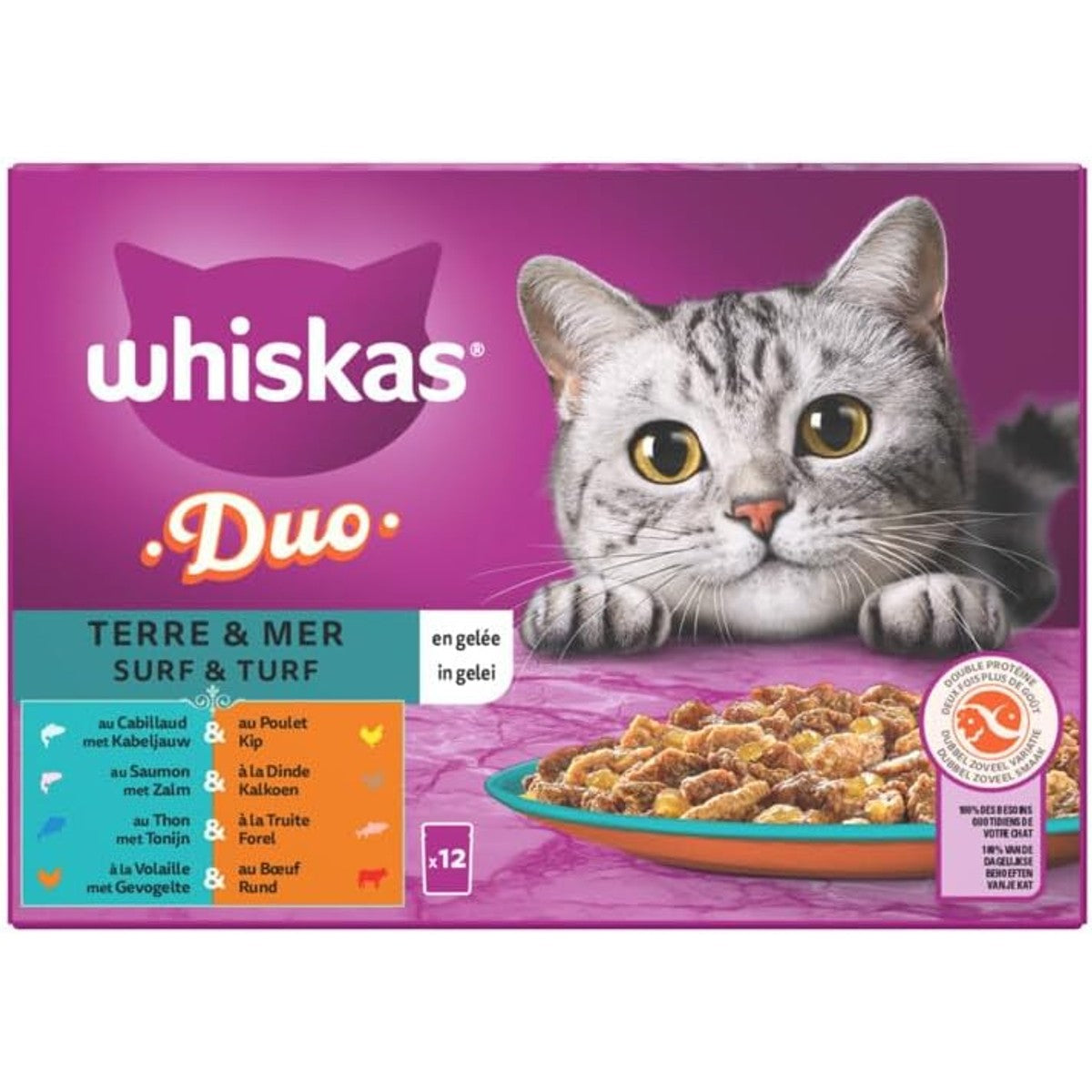 Whiskas Duo Frischebeutel 12 x 85 g Erde und Meer in Gelee – whiskas