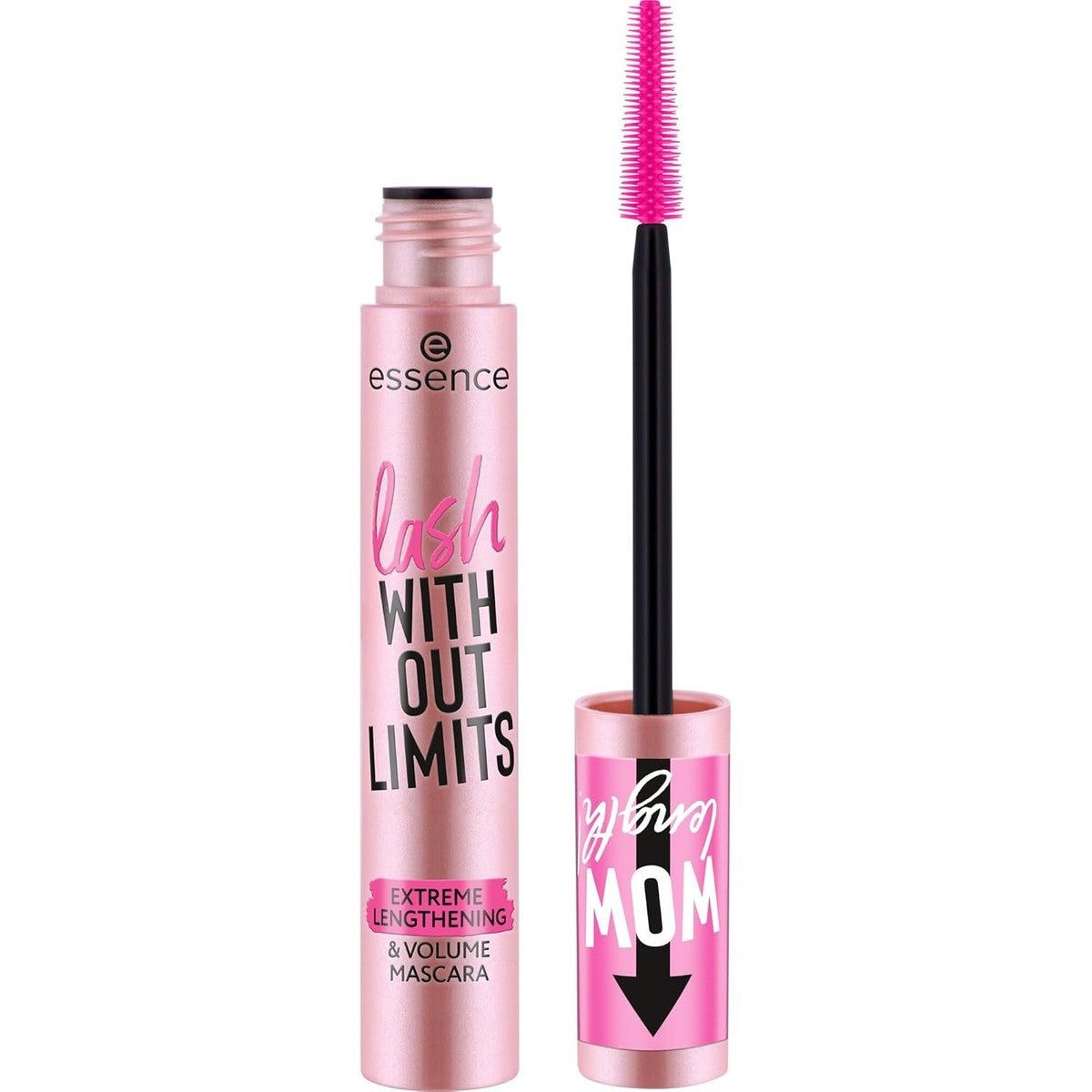 essence lash WITHOUT LIMITS EXTREME LENGTHENING & VOLUME Mascara, nr. 01, zwart, langdurig, volumegevend, veganistisch, zonder microplasticdeeltjes, nanodeeltjes vrij, zonder parfum, per stuk verpakt – Essence Cosmetics
