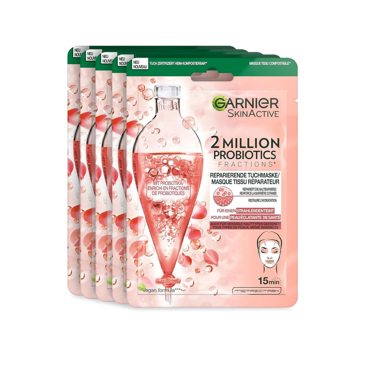 Garnier SkinActive 2 Million Probiotics doekmasker 5 stuks – Garnier