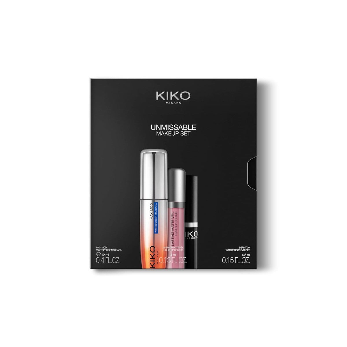 Kiko Milano Onmisbare Make-up Set Mascara Eyeliner en Lippenstift