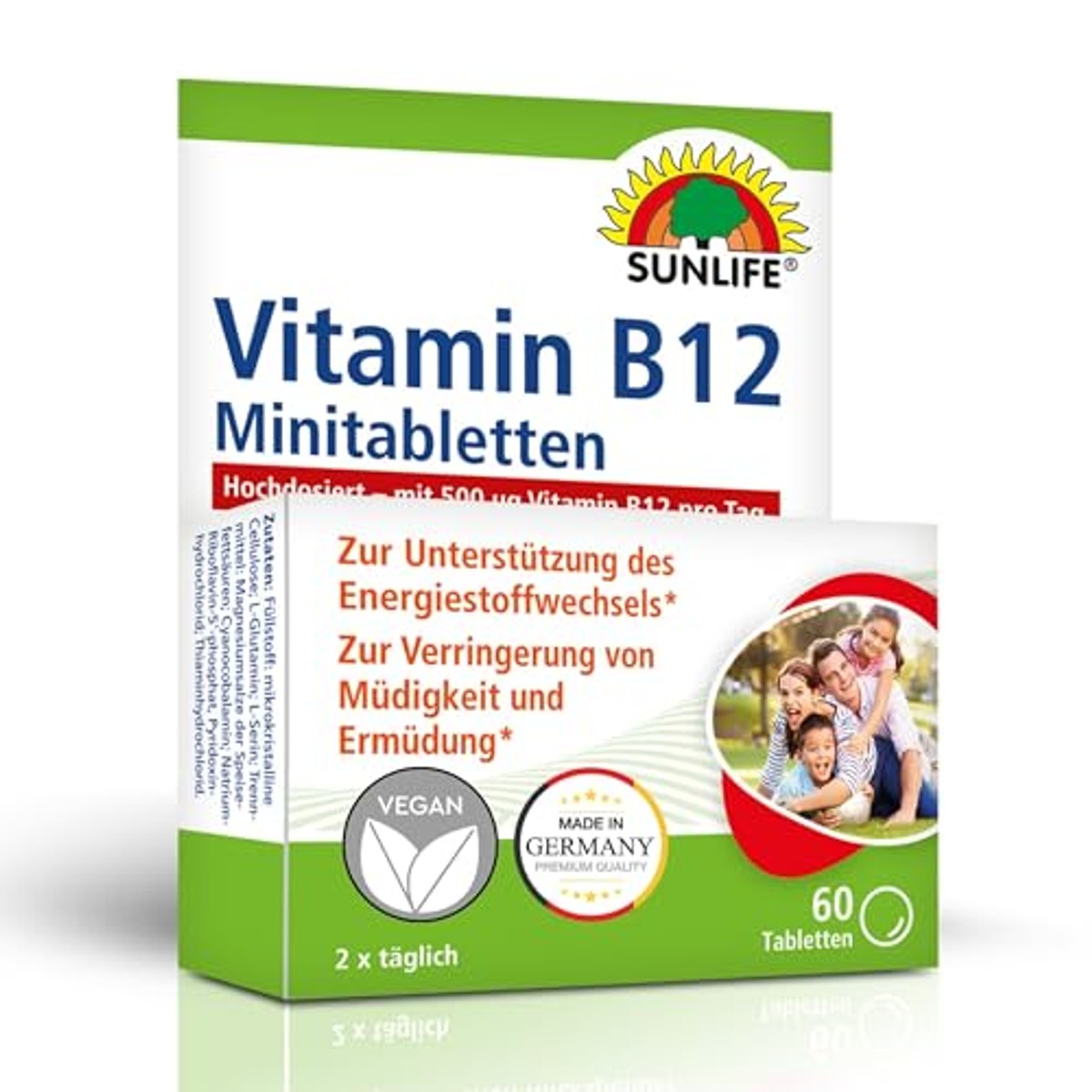 Sunlife Vitamine B12 500 µg Hoge Dosis 60 Mini-Tabletten - 6-pack