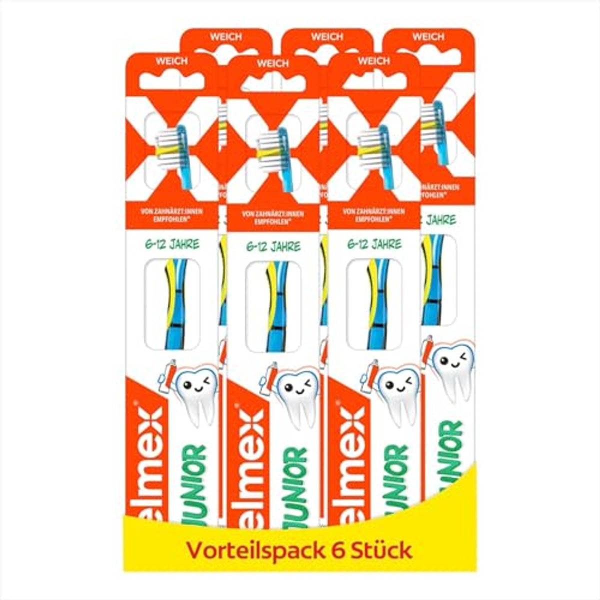 ELMEX Junior tandenborstel 6-12 jaar, 6 stuks – ELMEX