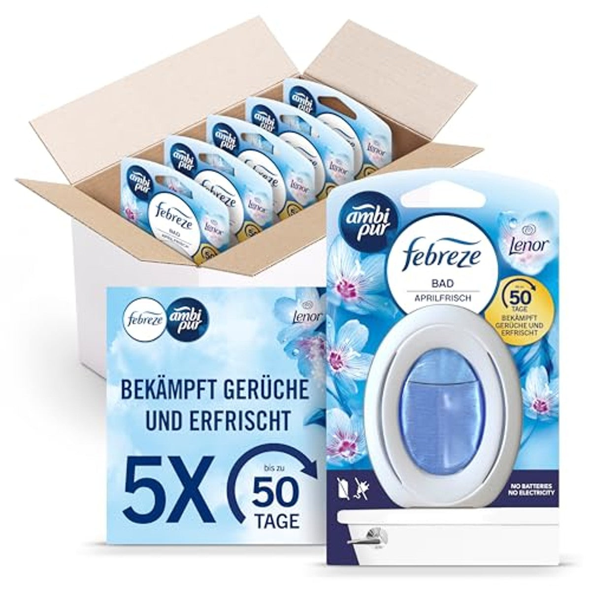 Febreze Bad luchtverfrisser Aprilfrisheid, 5 stuks – Febreze